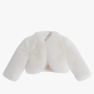 Faux Fur Cape Princess Flower Girl Jacket Cozy Cover-Up Coat 2T